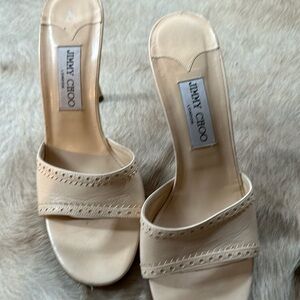 Jimmy Choo Leather Mule in Cream